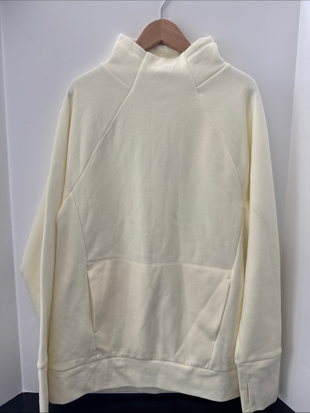 Fabletics Cream/Light Yellow Zaylee Funnel Neck Tunic Sweatshirt Size M